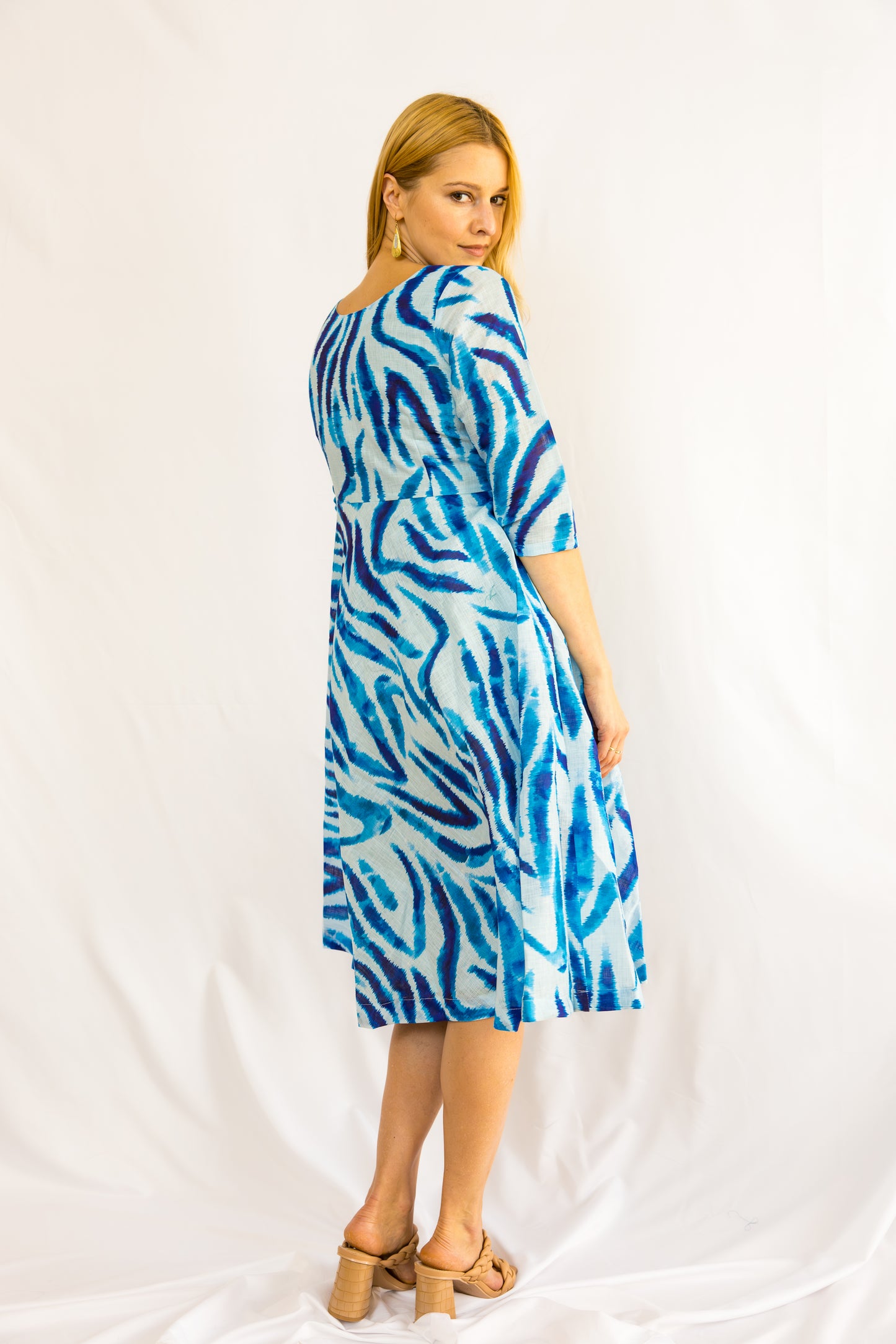 Fluvia Linen Dress - Blue