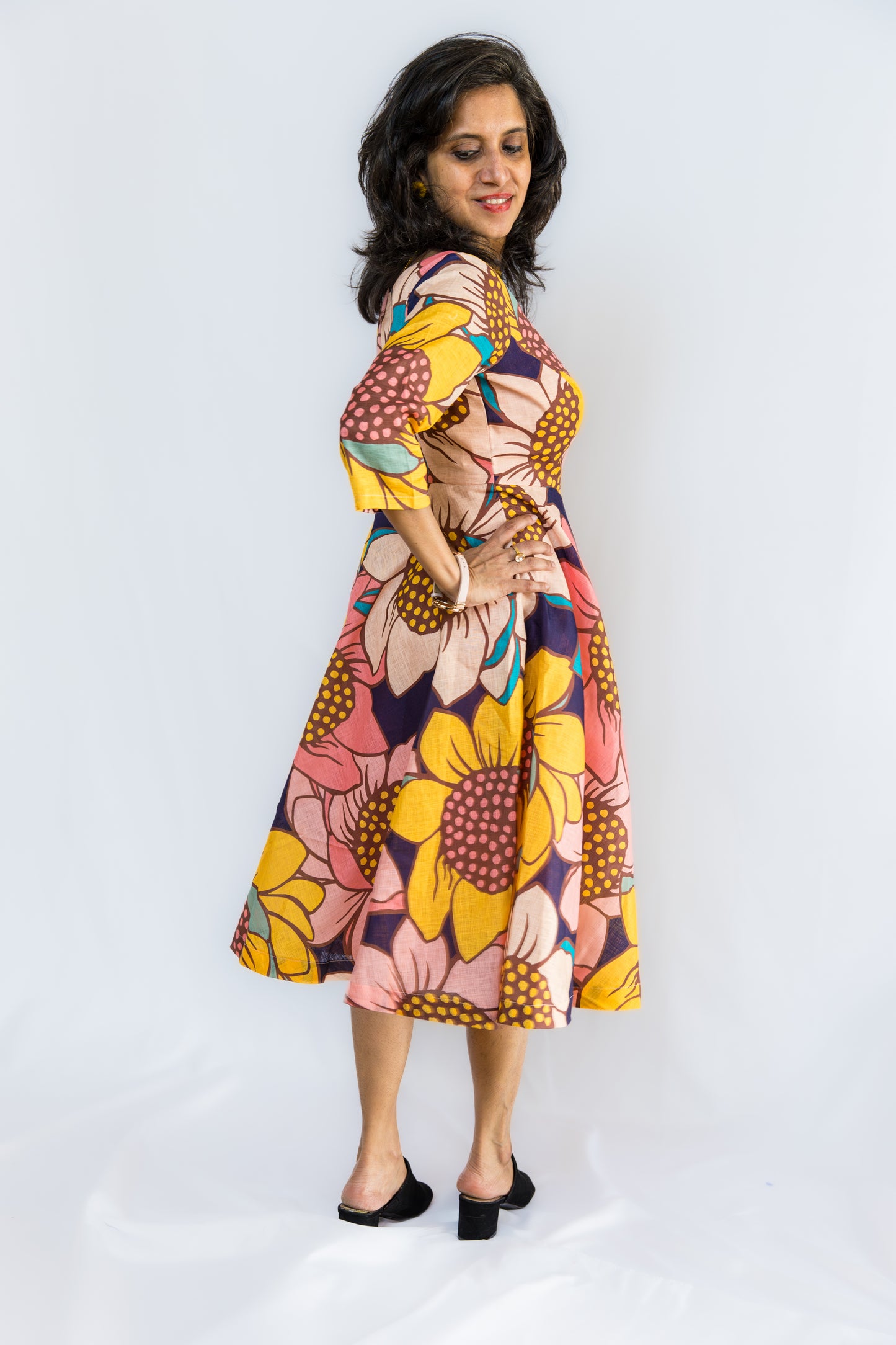 Marigold Linen Summer Dress - Yellow