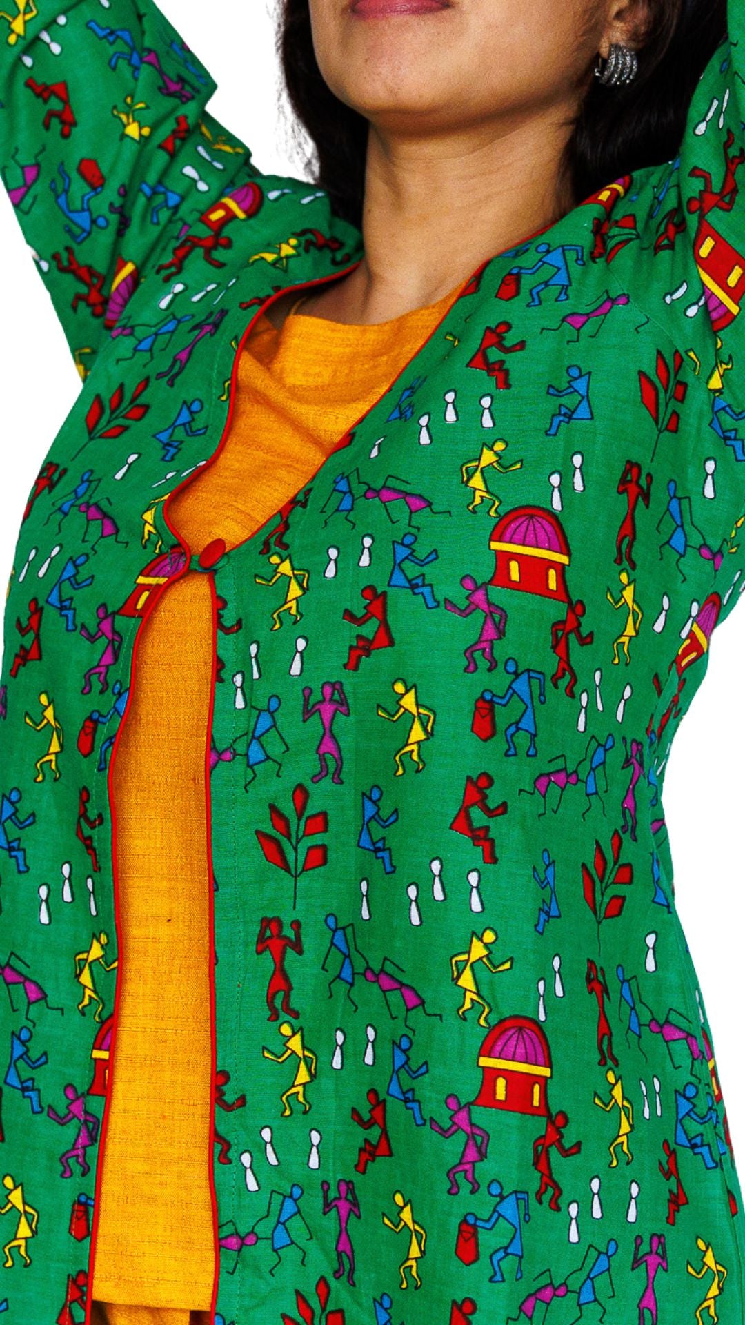 Daylight Bloom Handloom Cotton 3 Piece Set - Yellow & Green