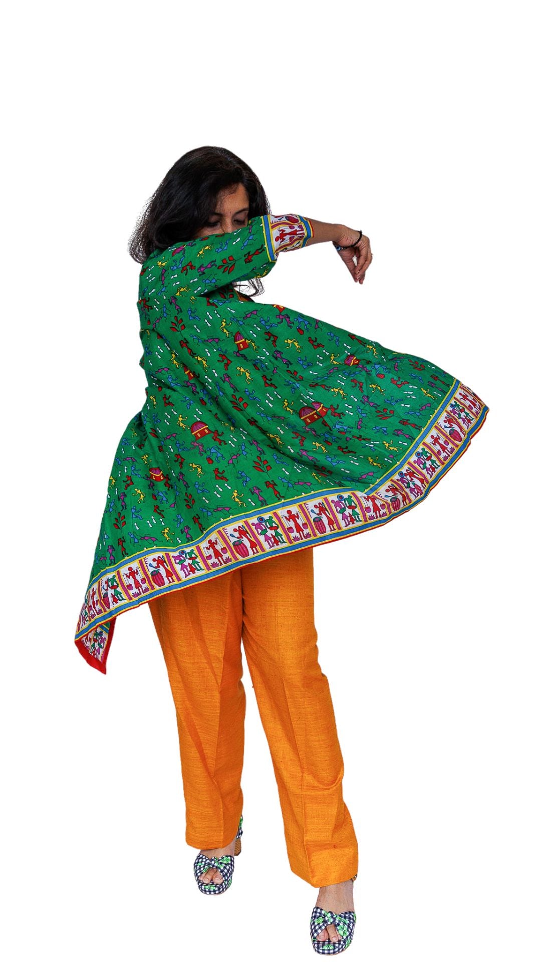 Daylight Bloom Handloom Cotton 3 Piece Set - Yellow & Green